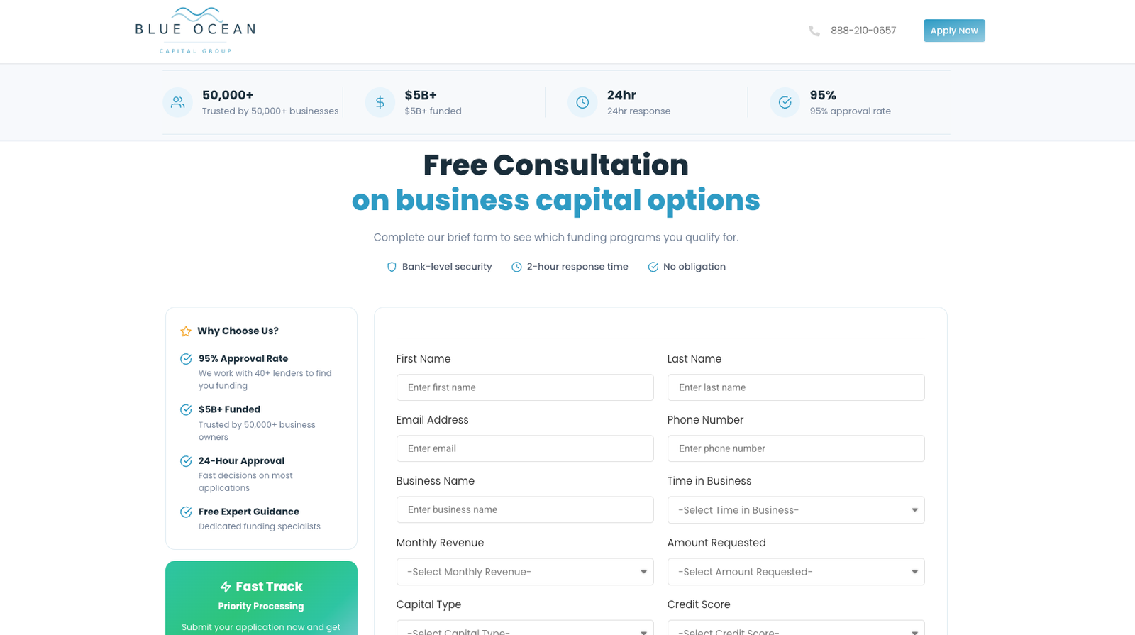 Landing page lead capture preview