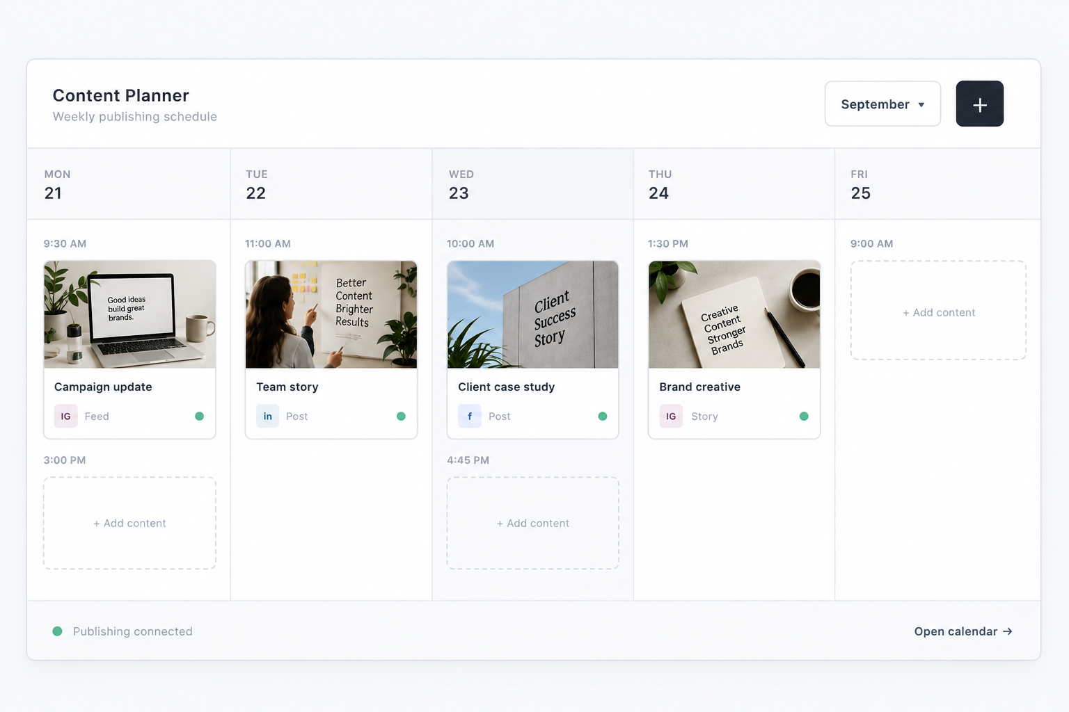 Social media content planner